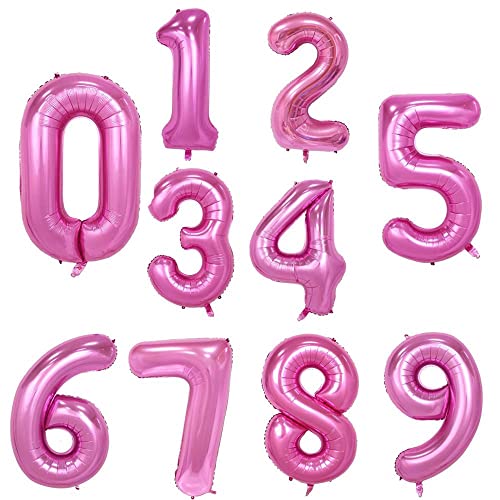 Kopper-24 Folienballon Zahl 5 in Pink - Rosa XL Riesenzahl 80 cm - Geburtstag Hochzeit Deko Party Zahlenballon Jubiläum Ballon Luftballon Zahlenballon riesig groß XXL Nummer Dekoration Mädchen Girl von Kopper-24