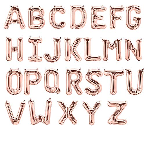 Kopper-24 Folienballons Buchstaben Rose Gold - 40/80 / 100 cm - für Geburtstag Hochzeit Party Dekoration Happy Birthday JGA Geschenk Luftballon Abschluss ABI groß XXL klein mini (Buchstabe I 40 cm) von Kopper-24