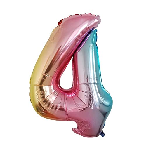 XXL 100cm Riesen Helium Zahl 4 Folienballon Jubiläum Rose Gold Geburtstag Party 