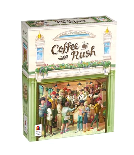 Coffee Rush Brettspiel – Brew Up Success in a Quick, süchtig machendes und lustiges Kaffee-Abenteuer. Strategiespiel für Kinder und Erwachsene, ab 8 Jahren, 2–4 Spieler, 30 Minuten Spielzeit, von Korea Board Games