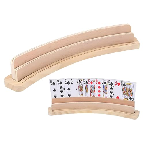 3-Stöckiger Spielkartenhalter Holz, Kartenhalter Spielkarten Holz, Spielkarten Aufbewahrung, Freisprech Kartenständer für Senioren 3-Stöckiger Spielkartenhalter Holz, Kartenhalter Spielkarten Holz, Spielkarten Aufbewahrung, Freisprech Kartenständer für Senioren von Korysnew