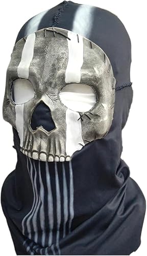 Koshowgic Geistermaske Cosplay Kostüm Vollgesichtsmaske Kopfbedeckung für Halloween Cosplay (Ghost) von Koshowgic