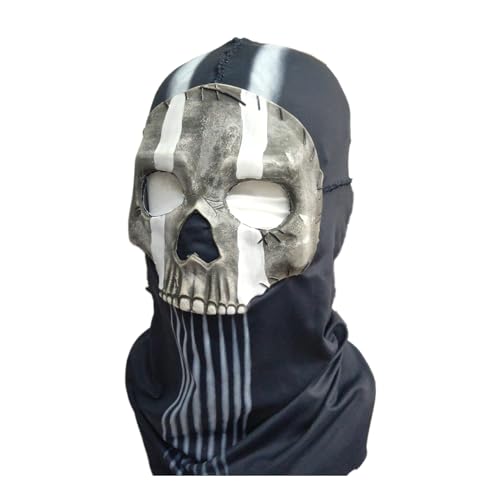Koshowgic COD Ghost Maske Soft, Halloween Full Face Skull Masken Latex, Spezialkräfte Karneval Cosplay Ghostface Kostüm, Videogame Merchandise von Koshowgic