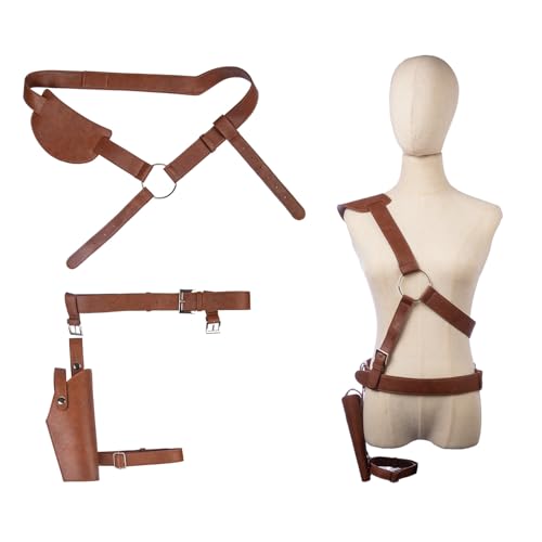 Koshowgic Verstellbare Taille 66-108 cm PU-Ledergürtel für Damen, max. 66 cm Beinholster, Cosplay Kostüm Erwachsene Spielwaren Koshowgic Verstellbare Taille 66-108 cm PU-Ledergürtel für Damen, max. 66 cm Beinholster, Cosplay Kostüm Erwachsene Spielwaren von Koshowgic