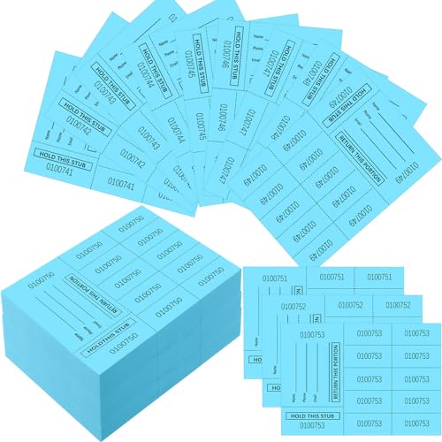 Kosiz 300 Blatt 10 Bid Tombola-Tickets Blätter 8,4 x 11,4 cm halten Sie diese Stub Spendenaktionskarten Chinesische Auktionskarten nummeriert unterschiedlich chinesische Tombola-Tickets für von Kosiz