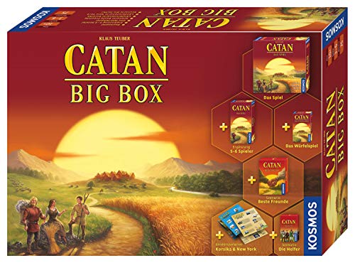 Kosmos - Catan Big Box, Starterset mit Catan - Das Spiel, inklusive Erweiterung, Würfelspiel und 4 Szenarien, Brettspiel für 3 bis 6 Personen ab 10 Jahre, Siedler von Catan von Kosmos