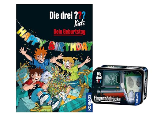 Die DREI ??? Kids - Happy Birthday!: EIN Fall für deinen Geburtstag (Gebundenes Buch) + 1 Forscherkästchen von Kosmos