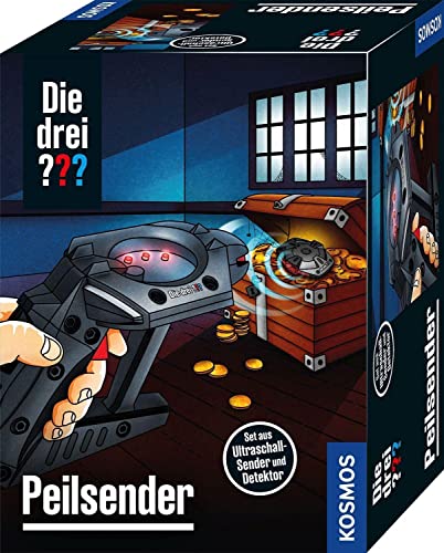 Die drei ??? Peilsender von KOSMOS, Finde das Geheimversteck mit unsichtbarem Ultraschall, Detektor mit LED-Skala zeigt Richtung und Entfernung an, Detektiv Spielzeug Set für Kinder ab 8 Jahre von Die drei ???