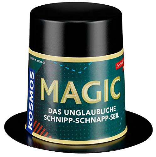 KOSMOS 601737 Magic Mini Zauberhut - Das unglaubliche Schnipp-Schnapp-Seil, Zauber-Set, kleines Geschenk und Mitbringsel für den Kindergeburtstag, Zaubern für Kinder ab 8 Jahre, 2 coole Tricks mit von Thames & Kosmos
