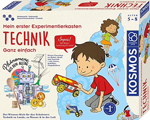 KOSMOS 602291 Mein erster Experimentierkasten Technik - ganz einfach, Spielerische Experimente für kleine Forscher, Experimentierkasten für Kinder ab 5-8 Jahre von Kosmos