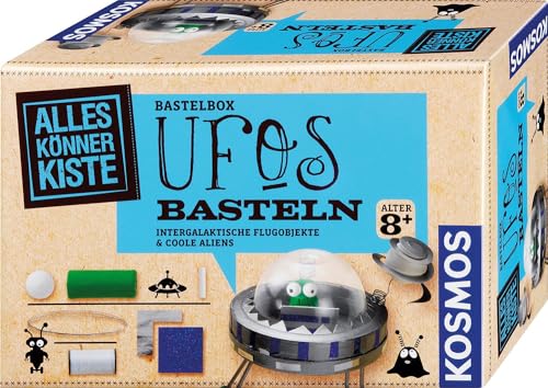 Kosmos 604127 AllesKönnerKiste UFOs basteln, DIY-Bastelset für Mädchen und Jungen ab 8 Jahren, Geschenk-Set für den Kindergeburtstag, Basteln für Kinder, Aliens von Kosmos