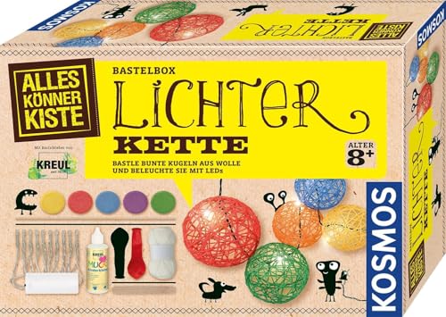 Kosmos 604288 AllesKönnerKiste Lichterkette zum Selbermachen, DIY-Bastelset für Mädchen und Jungen ab 8 Jahren, Geschenk-Set für den Kindergeburtstag, Basteln für Kinder von Kosmos