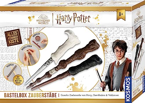 Kosmos 604653 Harry Potter Zauberstab herstellen, Zauberstäbe von Harry Potter, Dumbledore und Voldemort basteln, AllesKönnerKiste Bastelset, Harry Potter Geschenke und Merch von Kosmos