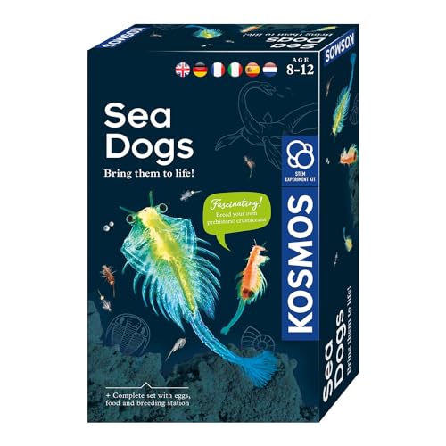 KOSMOS 616779 Sea Dogs - Urzeitkrebse selbst züchten, Experimentier Set für Kinder ab 8 Jahre, Komplett-Set für Einsteiger, mit mehrsprachiger Anleitung (DE, EN, FR, IT, ES, NL), 21 x 13 x 5.5 cm von Kosmos
