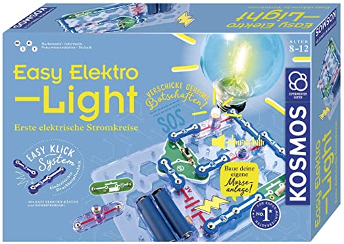 KOSMOS 620530 Easy Elektro - Light. Erste elektrische Stromkreise erstellen. Spielerisch die Elektrizität entdecken. Experimentierkasten zu Elektrotechnik für Kinder ab 8-12 Jahre von Kosmos