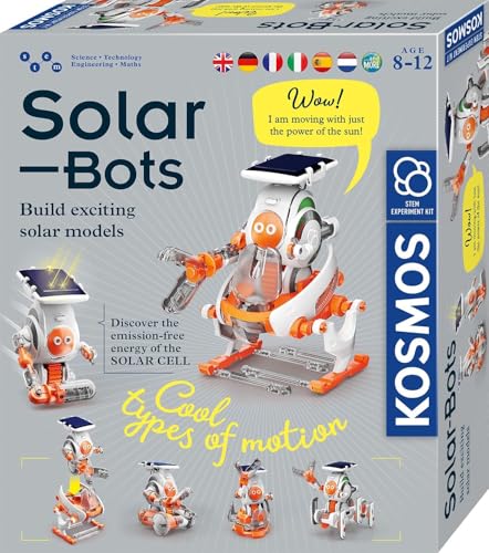 KOSMOS 617417 Solar Bots, Baue 8 Solar-Modelle, Bausatz für Roboter, mehrsprachige Anleitung - Robo-Spaß für Kinder ab 8-12 Jahre, von KOSMOS