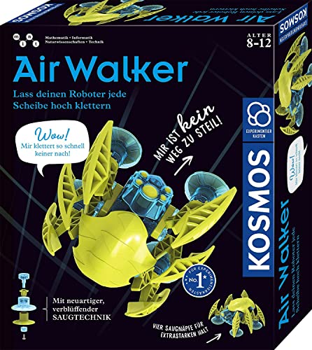 KOSMOS 620752 Air Walker, Klettert Glatte Oberflächen hoch, Bausatz für Roboter mit Spezial-Saugnäpfen, Experimentierkasten für Kinder ab 8-12 Jahre, Roboter-Spielzeug, Modellbau von Kosmos