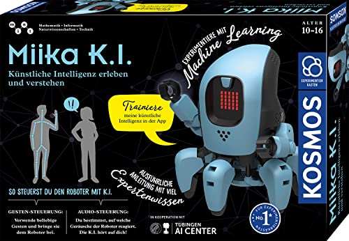 KOSMOS 620899 Miika K.I. Roboter, künstliche Intelligenz erleben und verstehen, trainiere ihn mit Gesten oder Stimme, innovativer Experimentierkasten für Kinder ab 10 Jahre, Roboter-Spielzeug von Kosmos