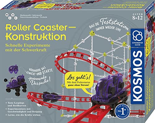 KOSMOS 621032 Roller Coaster-Konstruktion, Schnelle Experimente mit der Schwerkraft, Achterbahn Bauen und Versuche starten, Experimentierkasten für Kinder ab 8-12 Jahre zu Physik von Kosmos
