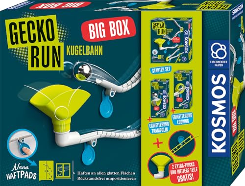 KOSMOS 621209 Gecko Run - Big Pack, Big Box, Vorteilspack, Erweiterbare Kugelbahn für Kinder, Vertikale Kugelbahn, Murmelbahn, Lernspielzeug und Konstruktionsspielzeug ab 8 Jahren von Kosmos