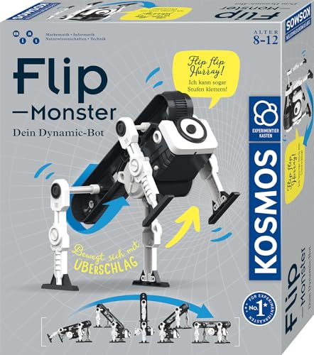 KOSMOS 621223 Flip-Monster, Dynamik-Bot, Roboter Bausatz mit innovativem Überschlagsantrieb, Spielzeug Roboter für Kinder ab 8 Jahre, Technik Bausatz, Experimentierkasten Technik von Kosmos