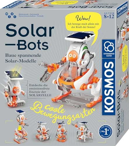 KOSMOS 621247 Solar Bots, Baue 8 Solar-Modelle, Bausatz für Solar Roboter mit Solarenergie-Antrieb, Solarzelle mit Motor, Experimentierkasten für Kinder ab 8-12 Jahre von KOSMOS