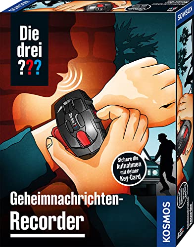 Die Drei ??? Geheimnachrichten-Recorder von KOSMOS, Aufnahmegerät mit Verschlüsselung für Botschaften, Geheimnisse, Beobachtungen, Detektiv Spielzeug Set für Kinder ab 8 Jahre, mit Armband von Die drei ???