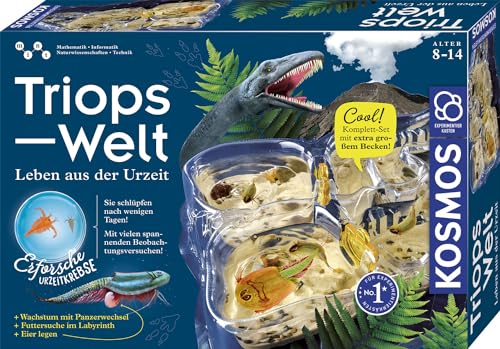 KOSMOS 633073 Triops-Welt, Leben aus der Urzeit. Urzeitkrebse erforschen. Komplett-Set mit extra großem Becken. Experimentierkasten. von Kosmos