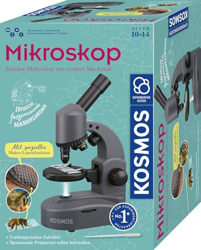 KOSMOS 636098 Mikroskop Experimentierkasten für Kinder, Schüler Mikroskop, Mikroskop für Kinder ab 10 Jahre, Geschenk für Kinder, KOSMOS Mikroskop für Kinder ab 10 Jahre von Kosmos