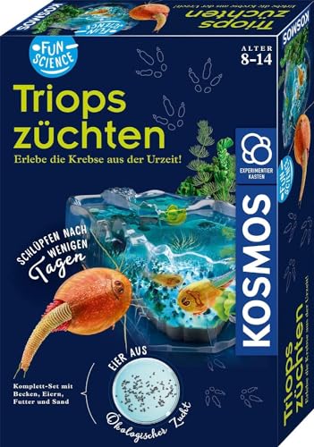 KOSMOS 637231 Fun Science - Triops züchten, Urzeitkrebse hautnah erleben, Starter-Set, Experimentierset für Einsteiger und Kinder ab 8 Jahre, Experimentierkasten von Kosmos