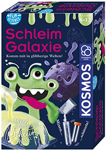 KOSMOS 654177 Fun Science - Schleim-Galaxie, Mixe fünf Verschiedene Schleim-Arten, Experimentierset für Einsteiger und Kinder ab 8 Jahre, Komplett-Set zum Glibber selber Machen von Kosmos