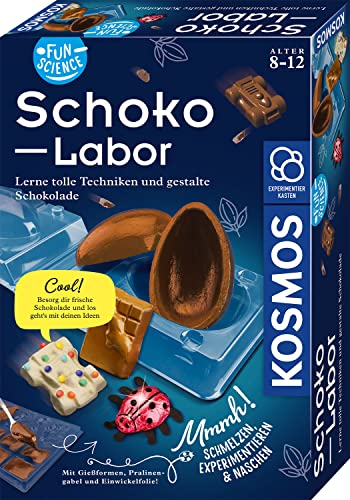 KOSMOS 654283 Fun Science - Schoko-Labor, Experimentier-Set für Kinder ab 8-12 Jahre, Schokolade selber Formen, Süßigkeiten und Geschenke selber Machen von Kosmos