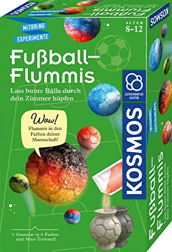 KOSMOS 657741 Fußball-Flummis, Flummis in Fußball-Form selbst herstellen, 6 Farben zum Kombinieren, Experimentierset für Kinder ab 8-12 Jahre, Mitbringsel, Aktivität für Kindergeburtstag, DIY von Kosmos