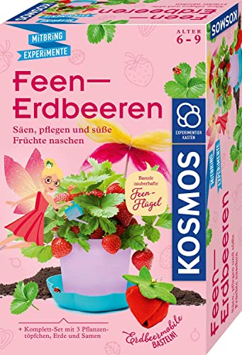 KOSMOS 657819 Feen-Erdbeeren Experimentierset für Kinder, Mädchen ab 6 Jahren, Planzset für Kinder, Experimentier-Set für Kinder von Kosmos