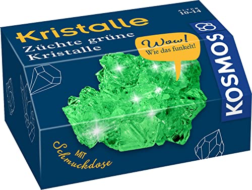KOSMOS 657956 Grüne Kristalle selbst züchten, Experimentierset für Kinder, Komplett-Set zum Kristalle Züchten inkl. Kleiner Schmuckdose, Mitbringsel für Kinder von Kosmos