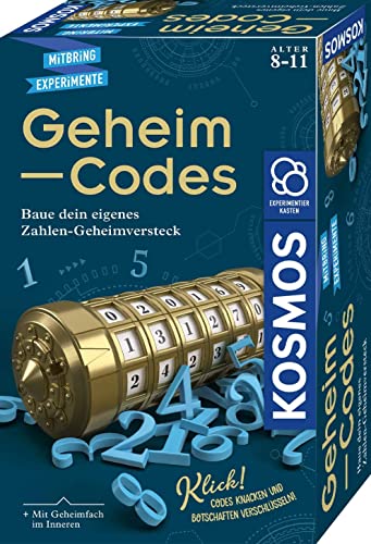 Kosmos 658076 Geheim-Codes, Baue ein eigenes Zahlen-Geheimversteck, Codes knacken, Nachrichten und Geheimnisse verschlüsseln, Experimentierset für Kinder ab 8 - 11 Jahre, Kryptex Mitbringsel Geschenk, silver von Kosmos