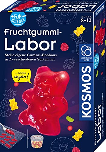 KOSMOS 658106 Fun Science - Fruchtgummi-Labor, vegane Süßigkeiten herstellen, Verschiedene Geschmacksrichtungen und Formen, Gummi-Bonbons selber Machen, Experimentier-Set für Kinder ab 8-12 Jahre von Kosmos