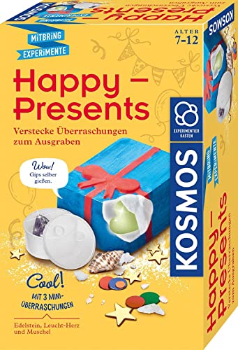 KOSMOS 658120 Happy Presents - Verstecke Überraschungen zum Ausgraben, Experimentierset für Kinder ab 7-12 Jahre, Geschenk-Verpackung selbst herstellen, DIY, Ausgrabungs-Set, Mitbringsel von Kosmos