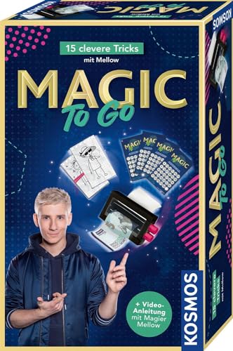 Kosmos 658236 Magic to go, Zauberkasten für Kinder ab 8 Jahren, 15 Coole Tricks Lernen mit Profi-Zauberer Mellow und praktischen Video-Anleitungen, Zaubertricks für Einsteiger von Kosmos