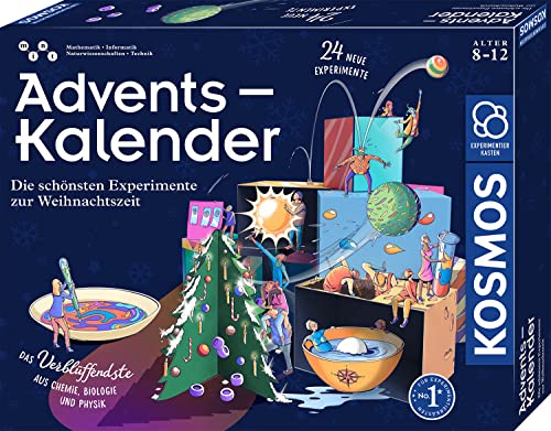 KOSMOS 661076 Experimentierkasten Adventskalender 2023, Die schönsten Experimente zur Weihnachtszeit, in 5 Min, für Kinder ab 8-12 Jahre, Spielzeug-Adventskalender, Science Adventskalender von Kosmos