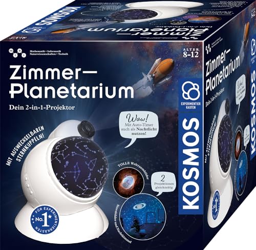 KOSMOS 676902 Zimmer Planetarium Projektor mit 2 auswechselbaren Sternkarten, spannende Infos zum Sternenhimmel, Sonnensystem, Planeten, Astronomie für Kinder ab 8 Jahre von Kosmos
