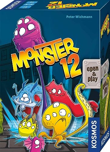 KOSMOS 680688 Monster 12, lustiges Würfelspiel, für 2-5 Personen ab 7 Jahren, in praktischer Open & Play Magnet-Box, Reise-Spiel, kleines Geschenk für Kinder und Erwachsene, Partyspiel von Kosmos