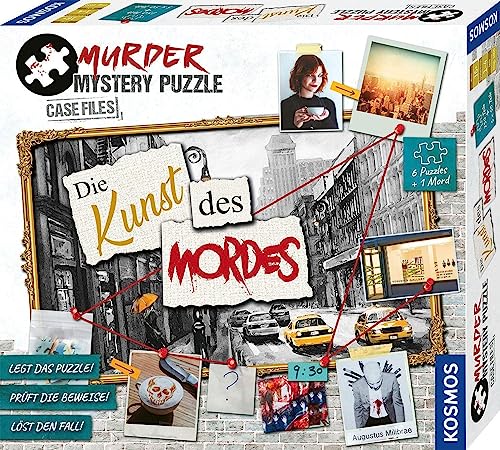 KOSMOS ‎682187 Murder Mystery Puzzle Case Files Die Kunst des Mordes, Erlebnispuzzle, Puzzle Meets Crime, alleine oder im Team, ab 16 Jahren, mehrere Puzzles, zahlreiche Beweisstücke, Krimi Spiel von Kosmos