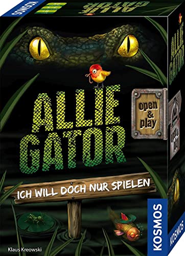 KOSMOS 683023 Allie Gator, Kartenspiel für 2-5 Spieler ab 8 Jahre, Cooles Actionspiel, in praktischer Open & Play Magnet-Box, Reise-Spiel, kleines Geschenk für Kinder und Erwachsene, Partyspiel von Kosmos