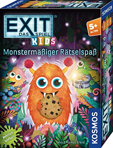 KOSMOS 683733 EXIT® - Das Spiel Kids - Monstermäßiger Rätselspaß, Rätselspiel ab 5 Jahre für 1-4 Kinder, mehrfach spielbar, Escape Room Spiel, EXIT Game, Kinderspiel von Kosmos