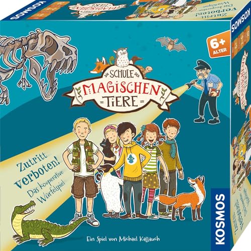 KOSMOS 684334 Die Schule der magischen Tiere - Zutritt verboten! Brettspiel für Kinder ab 6 Jahren, 1-6 Personen, kooperativ Gesellschaftsspiel, Würfelspiel von Kosmos