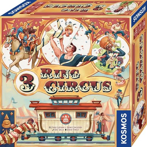 KOSMOS 684648 3 Ring Circus, Brettspiel für Erwachsene ab 12 Jahre, Strategiespiel, Gesellschaftsspiel für 1-4 Spieler, Wanderzirkus in den USA am Ende des 19. Jahrhunderts von Kosmos