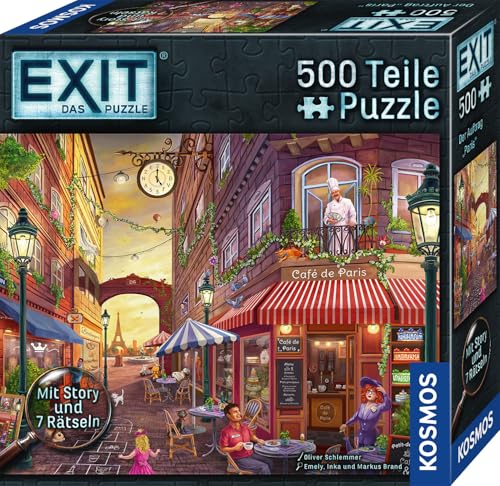 KOSMOS 684990 EXIT® - Das Puzzle - Der Auftrag Paris, 500 Teile Puzzlen für Erwachsene und Kinder ab 10 Jahren, Escape Room Puzzle für Einsteiger mit Rätseln von Kosmos