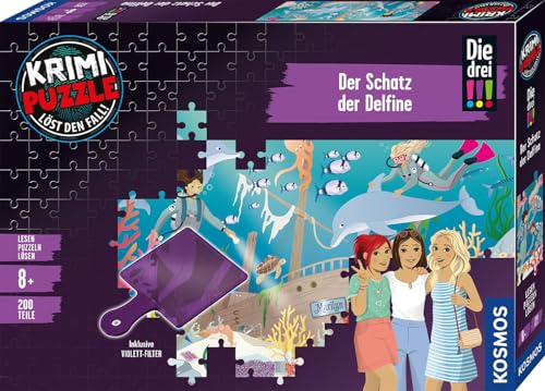 KOSMOS 685287 Krimi Puzzle Die DREI !!! Der Schatz der Delfine, 200 Teile, Lesen, Puzzeln, Rätsel lösen, Delfin Puzzle für Kinder ab 8 Jahre mit Die DREI Ausrufezeichen KOSMOS 685287 Krimi Puzzle Die DREI !!! Der Schatz der Delfine, 200 Teile, Lesen, Puzzeln, Rätsel lösen, Delfin Puzzle für Kinder ab 8 Jahre mit Die DREI Ausrufezeichen von Kosmos