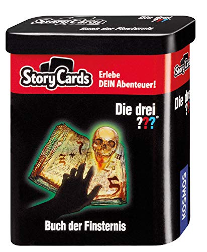 KOSMOS 688028 Story Cards - Die drei ??? Buch der Finsternis, Die drei Fragezeichen Kartenspiel, erlebe die interaktive Detektiv Geschichte, Krimi Kartenspiel für Kinder, in Metalldose zum Mitnehmen von Die drei ???